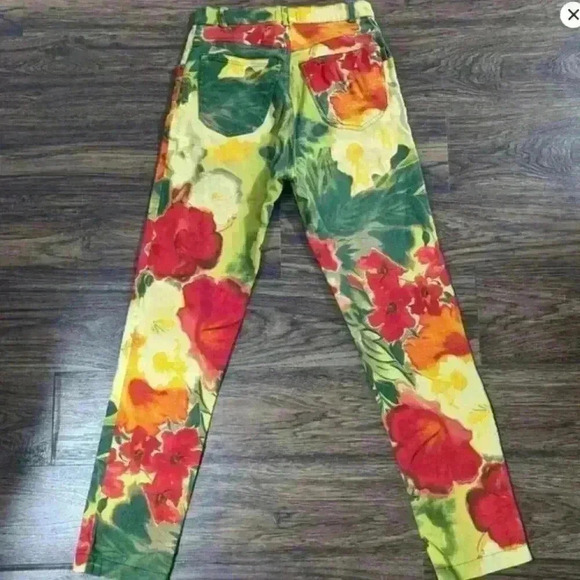 Vintage Léa Kanth Bright Floral Denim Ensemble (Rare) - Picture 7 of 15